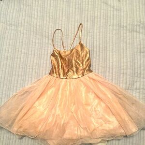 Girls Spagetti Strap Dress with Tulle Skirt